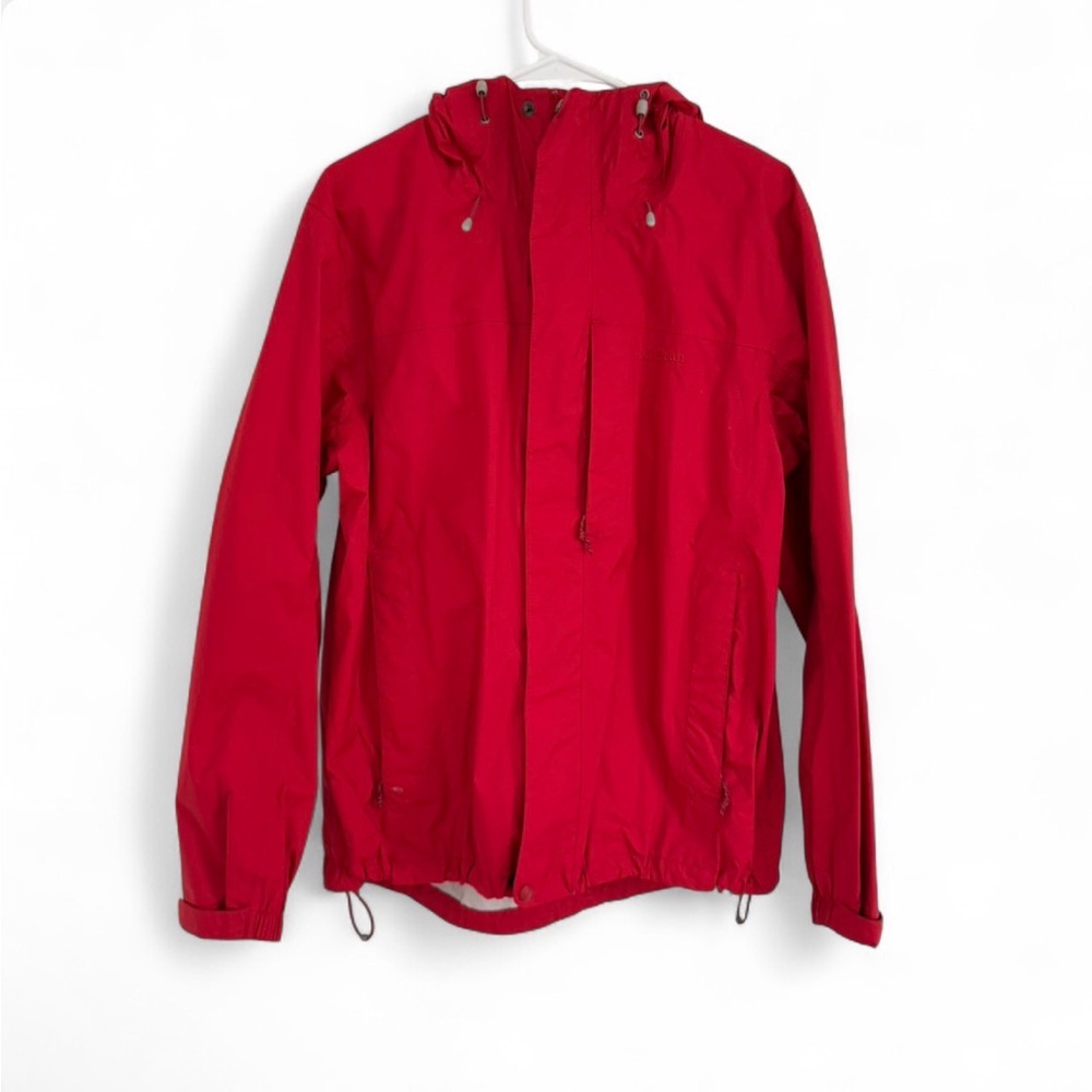 LL Bean Jacket Mens M Red Trail Model Rain Coat Waterproof Windproof FLAW